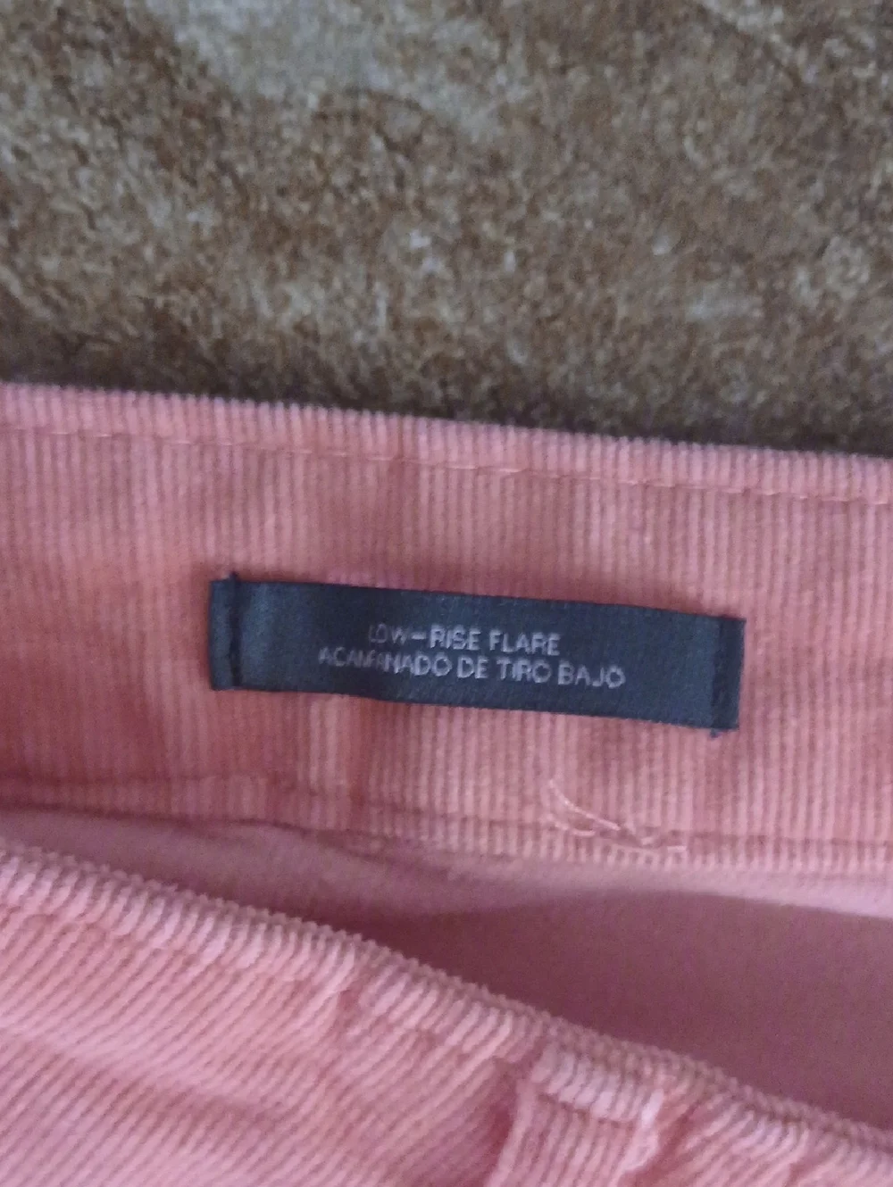 EUC Wild Fable Flare Low Rise Coral Pink Corduroy  Pants Size 8 - Picture 4 of 6